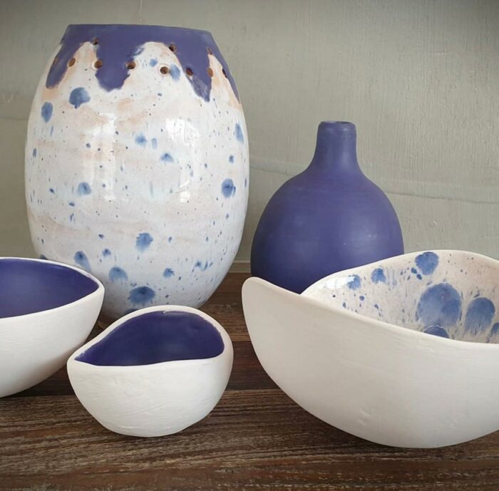 Beautiful Ceramic Set of Vases & Service Bowls